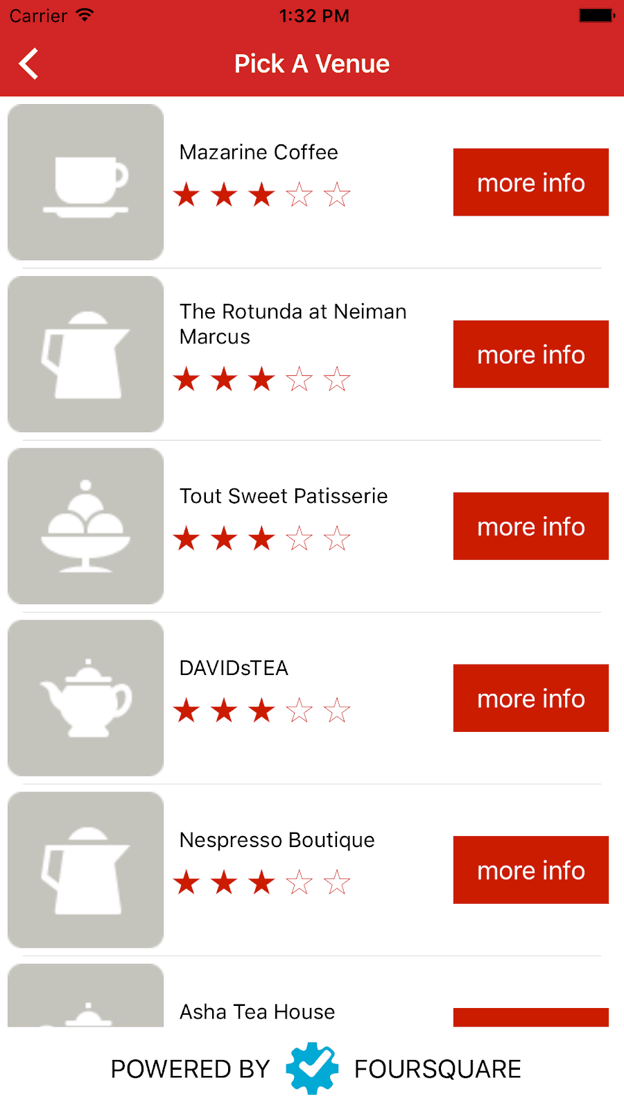 Cuddli's app venues