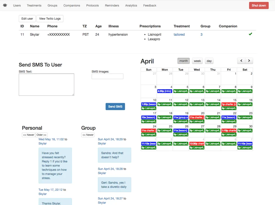 Tandem App Calendar