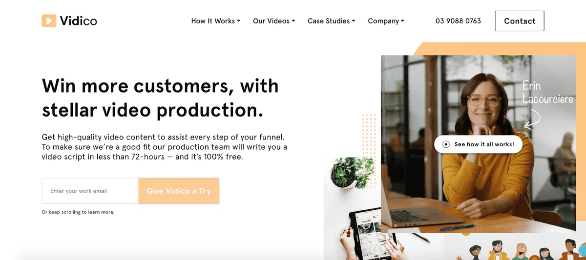 Vidico Landing Page