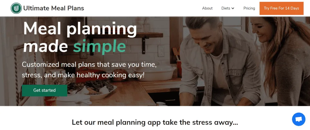 Ultimate Meal Plans Landing Page