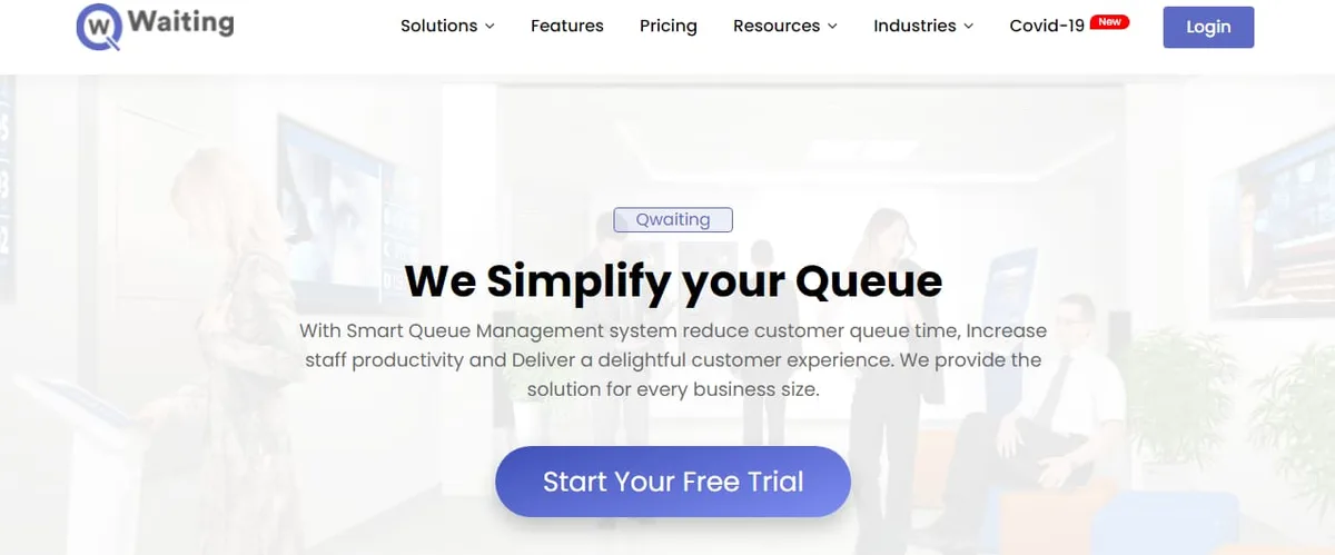 Qwaiting Landing Page
