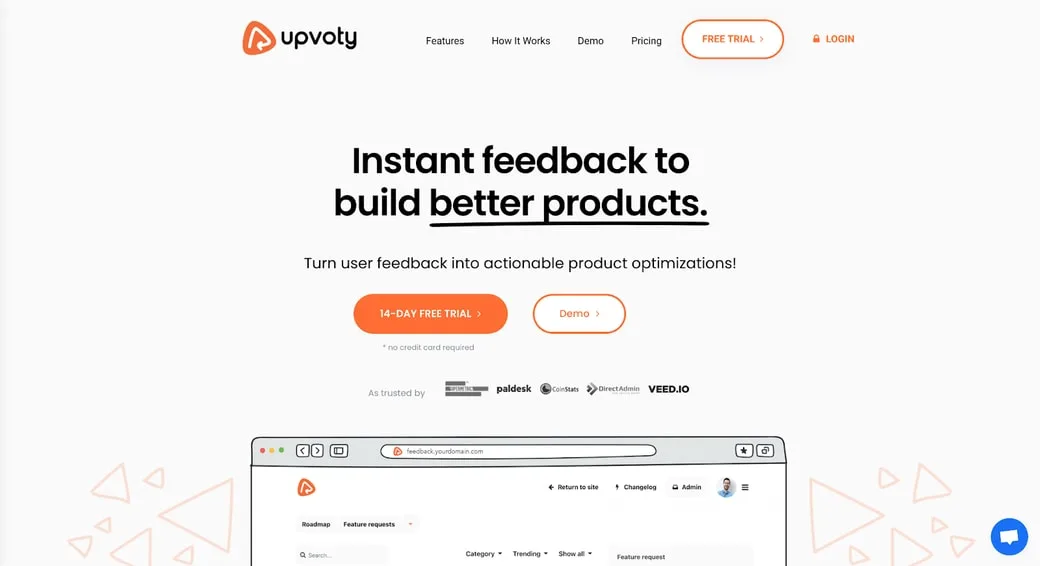 Upvoty Landing Page