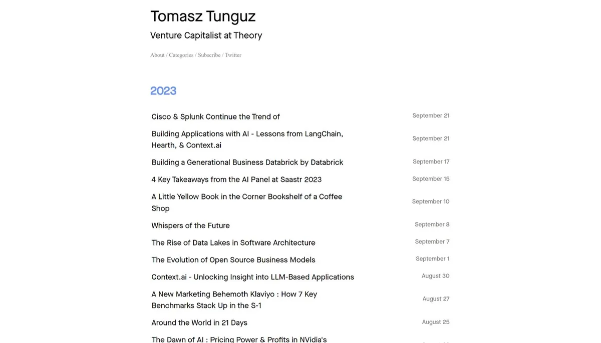 Tomasz Tunguz’s Newsletter